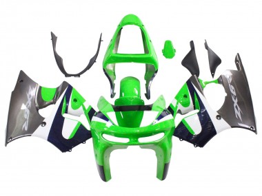 1998-1999 Kawasaki ZX6R Motorcycle Fairings - Green White Dark Blue Silver Canada Websites