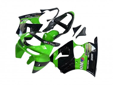 1998-1999 Kawasaki ZX6R Motorcycle Fairings - Green Glossy Black Elf Bridgestone Canada Websites