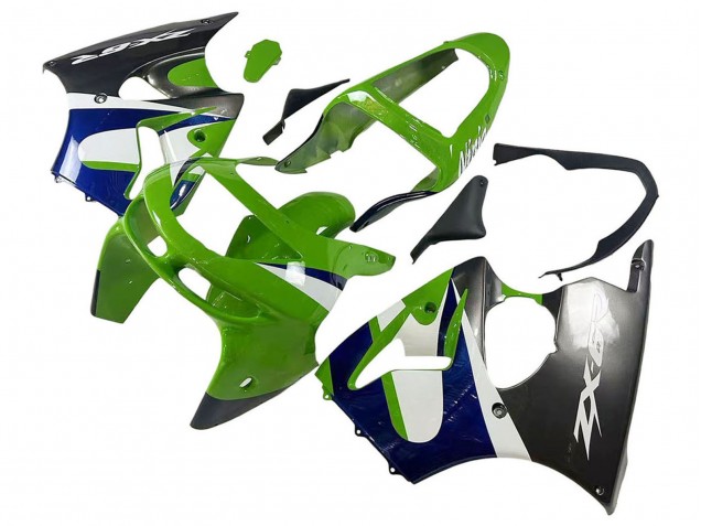 1998-1999 Kawasaki ZX6R Motorcycle Fairings - Green White Blue Silver Glossy Black Canada Websites