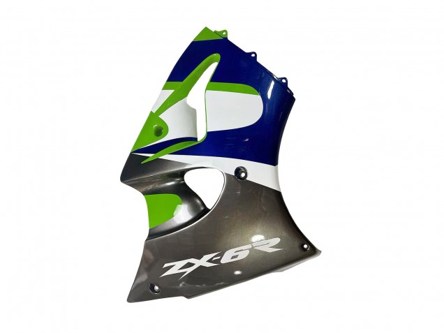 1998-1999 Kawasaki ZX6R Motorcycle Fairings - Green White Blue Silver Glossy Black Canada Websites
