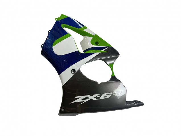 1998-1999 Kawasaki ZX6R Motorcycle Fairings - Green White Blue Silver Glossy Black Canada Websites
