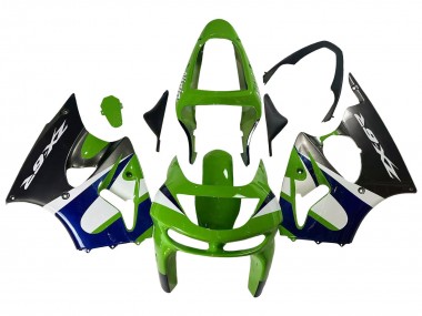 1998-1999 Kawasaki ZX6R Motorcycle Fairings - Green White Blue Silver Glossy Black Canada Websites