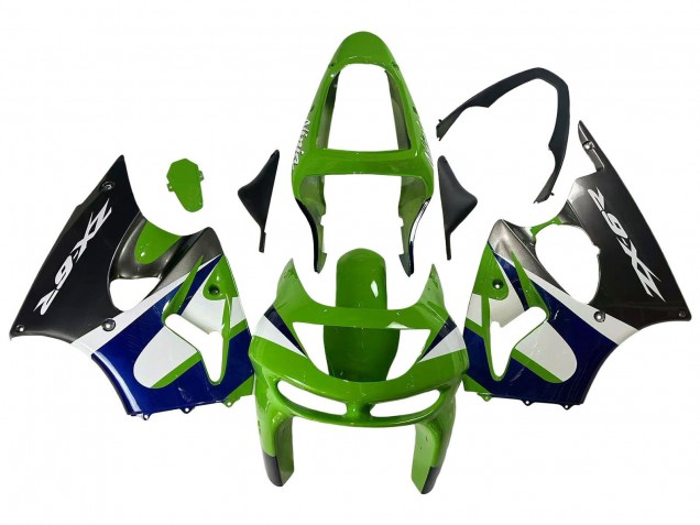 1998-1999 Kawasaki ZX6R Motorcycle Fairings - Green White Blue Silver Glossy Black Canada Websites