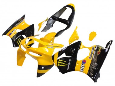 1998-1999 Kawasaki ZX6R Motorcycle Fairings - Yellow Black Monster Elf Bridgestone Canada Websites