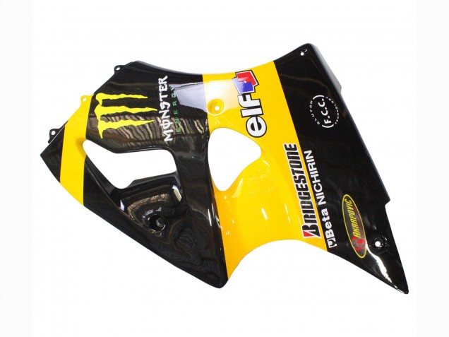 1998-1999 Kawasaki ZX6R Motorcycle Fairings - Yellow Black Monster Elf Bridgestone Canada Websites