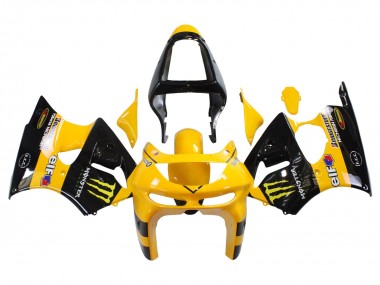 1998-1999 Kawasaki ZX6R Motorcycle Fairings - Yellow Black Monster Elf Bridgestone Canada Websites