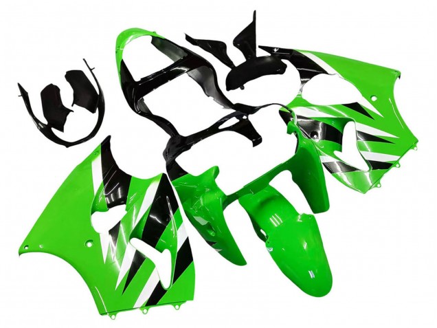 2000-2002 Kawasaki ZX6R Motorcycle Fairings - Green White Black Canada Websites