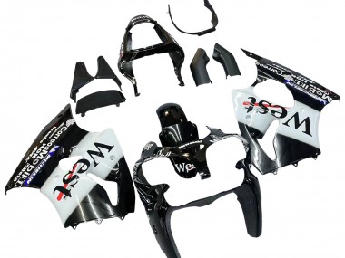 2000-2002 Kawasaki ZX6R Motorcycle Fairings - Glossy Black White West Michelin Canada Websites