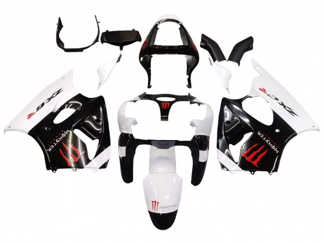 2000-2002 Kawasaki ZX6R Motorcycle Fairings - White Black Red Monster Canada Websites