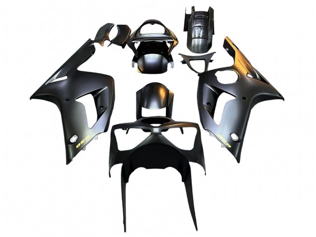 2003-2004 Kawasaki ZX6R Motorcycle Fairings - Matte Black Gold 636 Canada Websites