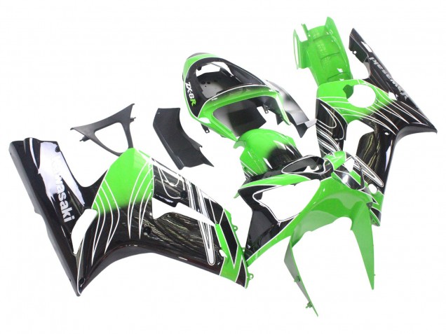 2003-2004 Kawasaki ZX6R Motorcycle Fairings - Green White Black Canada Websites