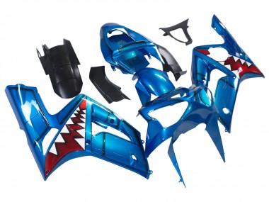2003-2004 Kawasaki ZX6R Motorcycle Fairings - Blue White Red Shark Canada Websites