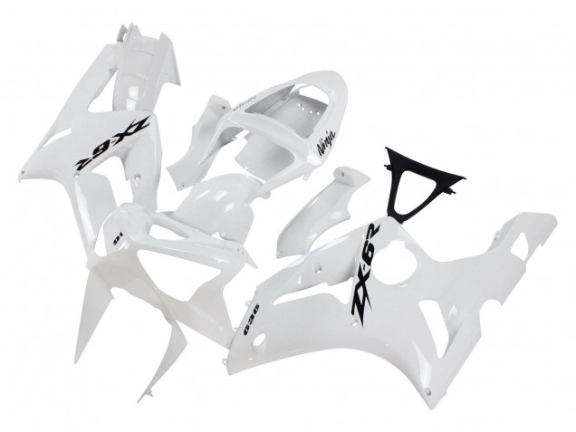 2003-2004 Kawasaki ZX6R Motorcycle Fairings - White Black Decals Canada Websites