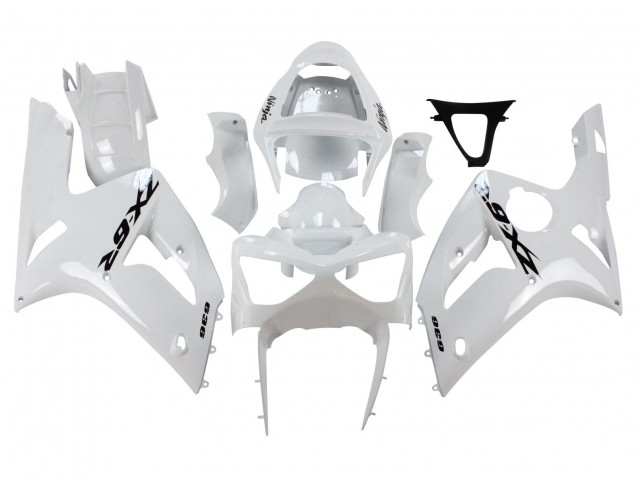 2003-2004 Kawasaki ZX6R Motorcycle Fairings - White Black Decals Canada Websites