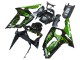 2003-2004 Kawasaki ZX6R Motorcycle Fairings - Glossy Black Green Flame Canada Websites
