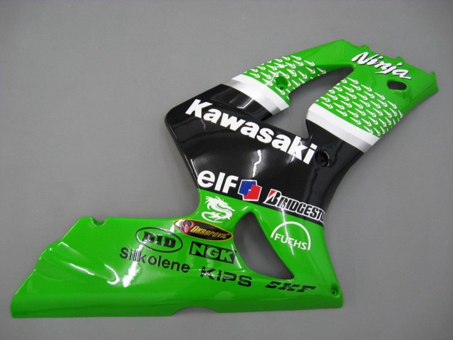 2003-2004 Kawasaki ZX6R Motorcycle Fairings - Green White Black Elf Bridgestone Canada Websites
