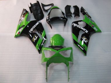 2003-2004 Kawasaki ZX6R Motorcycle Fairings - Green Black Elf Bridgestone Canada Websites