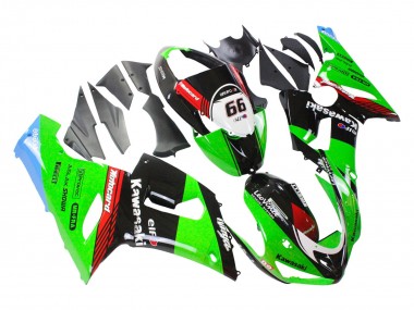 2005-2006 Kawasaki ZX6R Motorcycle Fairings - Green Red Black Elf 66 Canada Websites