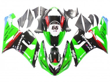 2005-2006 Kawasaki ZX6R Motorcycle Fairings - Green Red Black Elf 66 Canada Websites