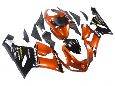 2005-2006 Kawasaki ZX6R Motorcycle Fairing - Orange Black Canada Websites