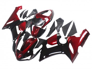 2005-2006 Kawasaki ZX6R Motorcycle Fairing - Red Glossy Black Canada Websites