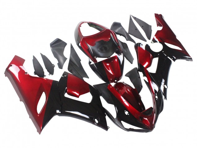 2005-2006 Kawasaki ZX6R Motorcycle Fairing - Red Glossy Black Canada Websites