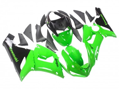 2005-2006 Kawasaki ZX6R Motorcycle Fairings - Green Black Ninja Canada Websites