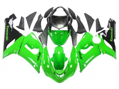 2005-2006 Kawasaki ZX6R Motorcycle Fairings - Green Black Ninja Canada Websites