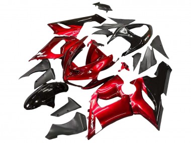 2005-2006 Kawasaki ZX6R Motorcycle Fairings - Red Black Canada Websites