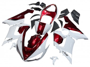 2005-2006 Kawasaki ZX6R Motorcycle Fairings - White Red Canada Websites