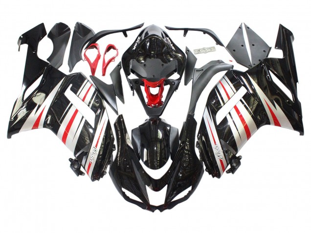 2007-2008 Kawasaki ZX6R Motorcycle Fairings - Black Silver Red Ninja Canada Websites