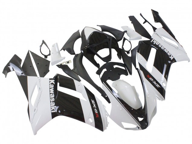 2007-2008 Kawasaki ZX6R Motorcycle Fairing - White Black Canada Websites