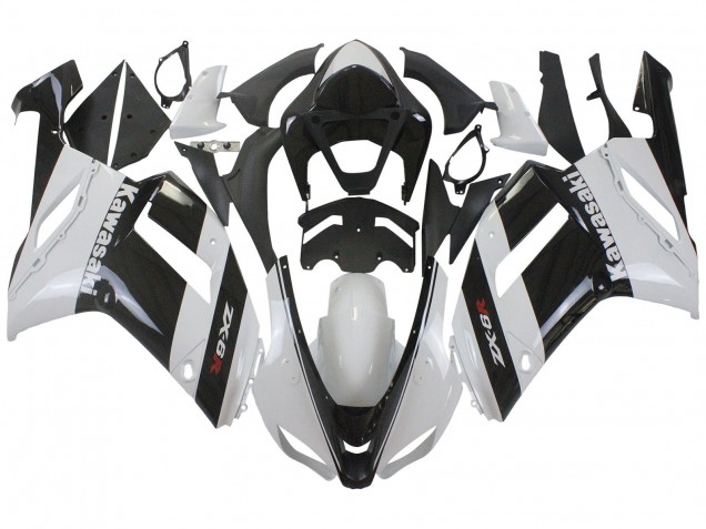 2007-2008 Kawasaki ZX6R Motorcycle Fairing - White Black Canada Websites