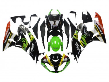 2009-2012 Kawasaki ZX6R Motorcycle Fairings - Green Glossy Black Yellow White Red Elf Monster Canada Websites