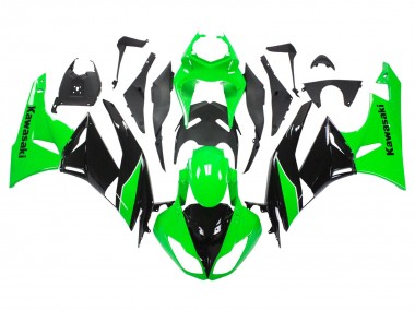 2009-2012 Kawasaki ZX6R Motorcycle Fairings - Green Glossy Black Canada Websites