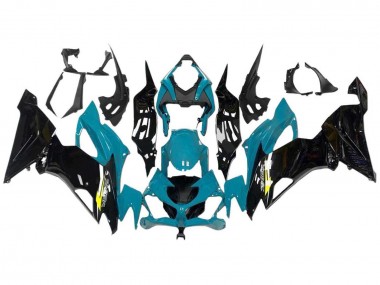 2009-2012 Kawasaki ZX6R Motorcycle Fairings - Light Blue Glossy Black Yellow Canada Websites