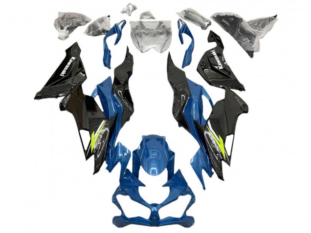 2019-2022 Kawasaki ZX6R Motorcycle Fairings - Blue Yellow White Glossy Black Canada Websites
