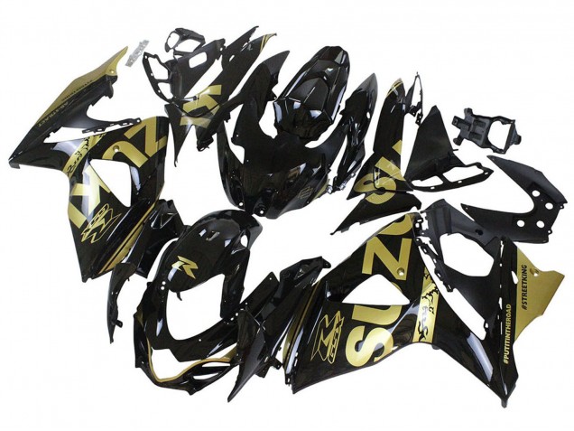 2009-2016 Suzuki GSXR 1000 Motorcycle Fairings - Glossy Black Gold Canada Websites