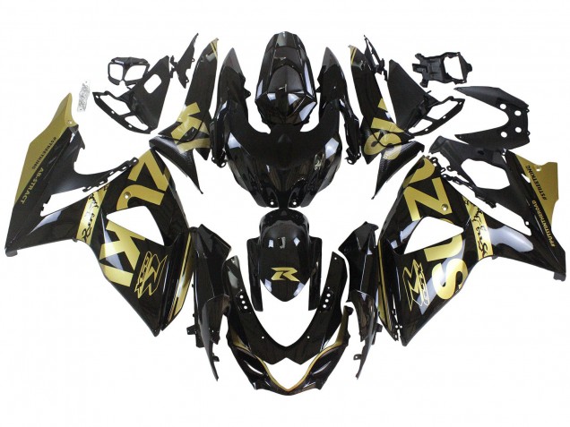 2009-2016 Suzuki GSXR 1000 Motorcycle Fairings - Glossy Black Gold Canada Websites