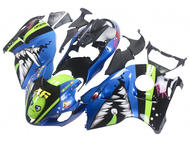 1996-2007 Suzuki GSXR 1300 Hayabusa Motorcycle Fairings - Blue Green Shark 46 Canada Websites