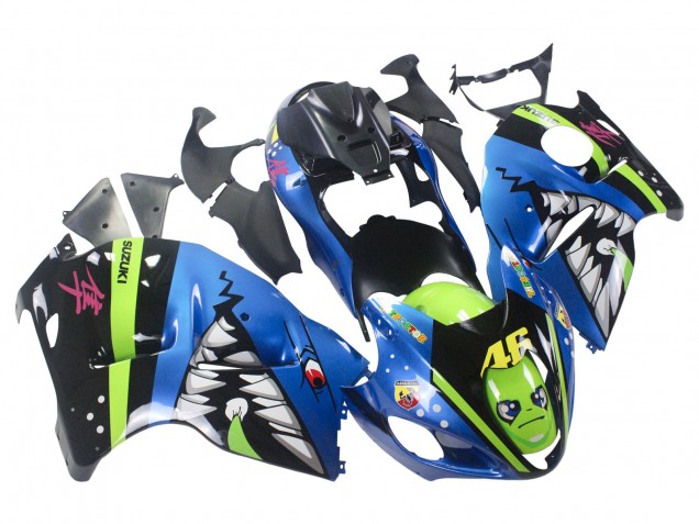 1996-2007 Suzuki GSXR 1300 Hayabusa Motorcycle Fairings - Blue Green Shark 46 Canada Websites