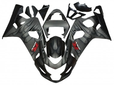 2004-2005 Suzuki GSXR 600 / GSXR 750 Motorcycle Fairings - Grey Black Flame Canada Websites