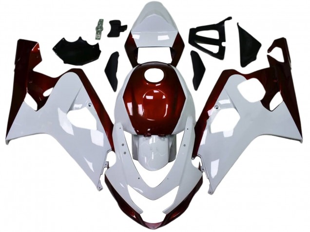 2004-2005 Suzuki GSXR 600 / GSXR 750 Motorcycle Fairings - White Candy Red Black Canada Websites