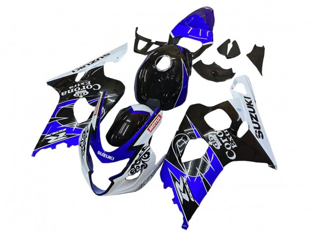 2004-2005 Suzuki GSXR 600 / GSXR 750 Motorcycle Fairing - White Blue Black Corona Motul Canada Websites