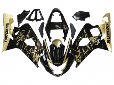 2004-2005 Suzuki GSXR 600 / GSXR 750 Motorcycle Fairings - Glossy Black Gold Corona Canada Websites