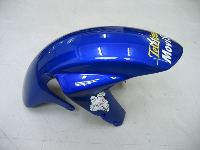2004-2005 Suzuki GSXR 600 / GSXR 750 Motorcycle Fairings - Blue White Yellow Green Telefonica Motul MoviStar Canada Websites
