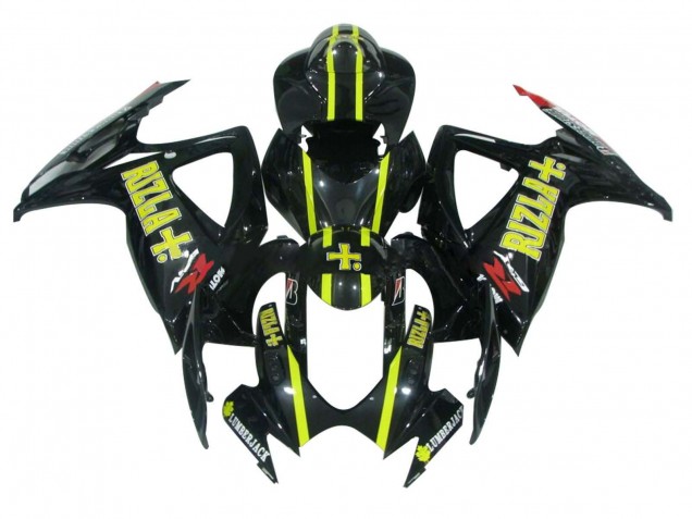 2006-2007 Suzuki GSXR 600 / GSXR 750 Motorcycle Fairings - Glossy Black Yellow Rizla Canada Websites