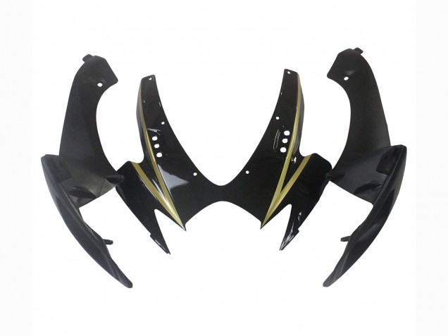 2006-2007 Suzuki GSXR 600 / GSXR 750 Motorcycle Fairings - Glossy Black Gold Stripe Canada Websites