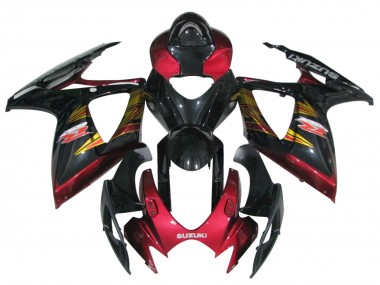 2006-2007 Suzuki GSXR 600 / GSXR 750 Motorcycle Fairing - Glossy Black Red Gold Canada Websites