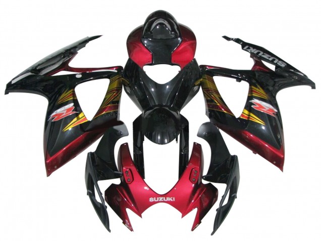 2006-2007 Suzuki GSXR 600 / GSXR 750 Motorcycle Fairing - Glossy Black Red Gold Canada Websites